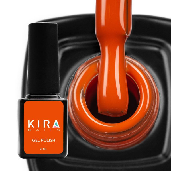 Гель-лак Kira Nails №145 (оранжево-красный, эмаль), 6 мл