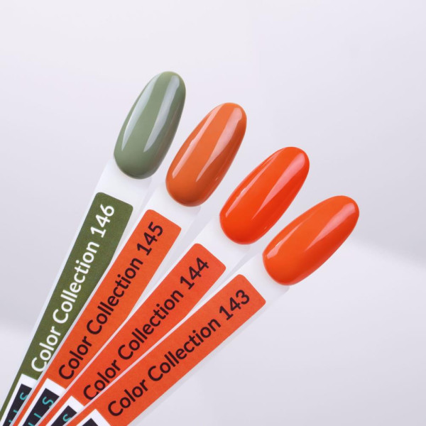 Гель-лак Kira Nails №145 (оранжево-красный, эмаль), 6 мл