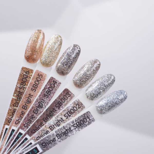 Гель-лак Kira Nails Shine Bright №001 (серебро с блестками), 6 мл