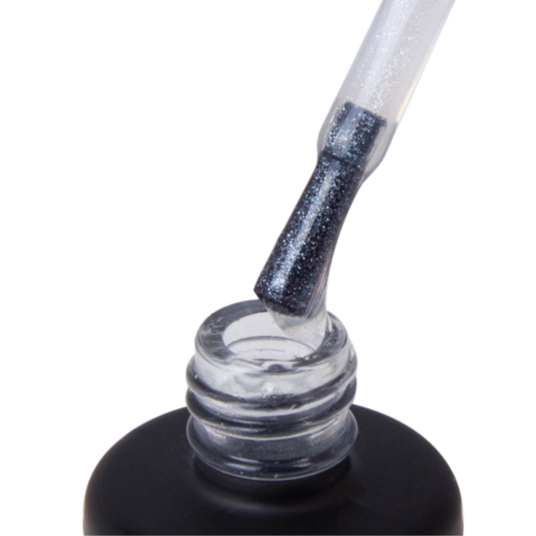 Molekula Top Rubber Shine No Sticky - каучуковый топ без липкого слоя с голограмным блеском, 12 мл