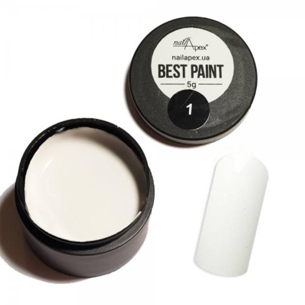 Nailapex Best Paint - гель-фарба без липкого шару №1 біла, 5 мл