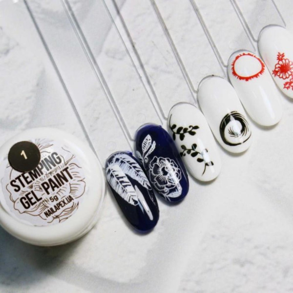 Nailapex Stamping Gel Paint - гель-фарба для стемпінгу №1 біла, 5 мл