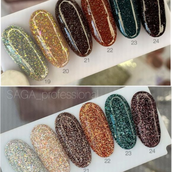 Гель-лак світловідбивний SAGA Professional Fiery Gel №24, бордовий, 10 мл