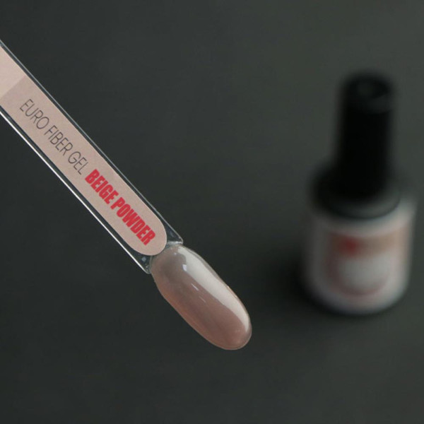 Molekula Euro Fiber Gel Beige Powder - моделююча гель-база (бежево-червоний напівпрозорий), 12 мл