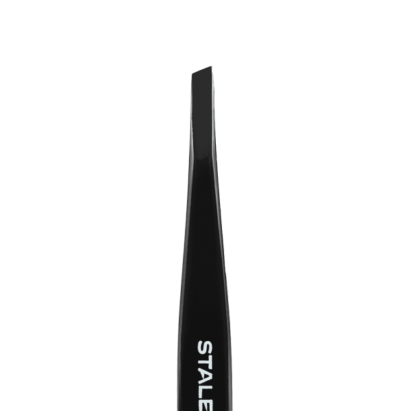 Пинцет для бровей Staleks Pro Expert 11 Type 4b (узкие скошенные кромки) (черный)