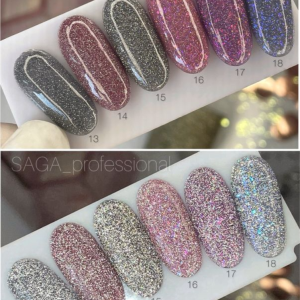 Гель-лак світловідбивний SAGA Professional Fiery Gel №13, графіт, 10 мл