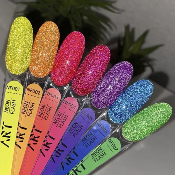 Гель-лак світловідбивний ART NEON FLASH №003, коралово-рожевий, 6 мл
