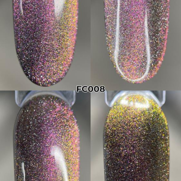 Гель-лак світловідбивний ART Flash Cat Chameleon №FC008, сливово-бордовий, 6 мл