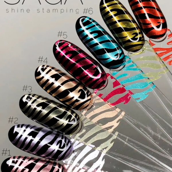 Лак-краска для стемпинга Saga Professional Stamping Shine №08 хром, без липкого слоя, 8 мл