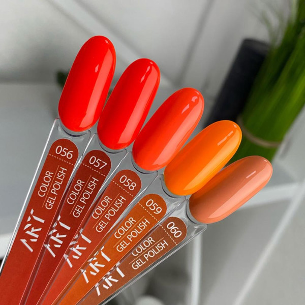 Гель-лак ART Gel Polish №056, червоно-помаранчевий, 6 мл