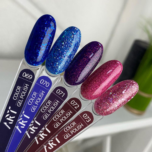Гель-лак ART Gel Polish №071, темний фіолетовий з шиммером, 6 мл