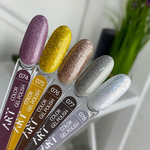 Гель-лак ART Gel Polish №074, бузковий з шиммером, 6 мл