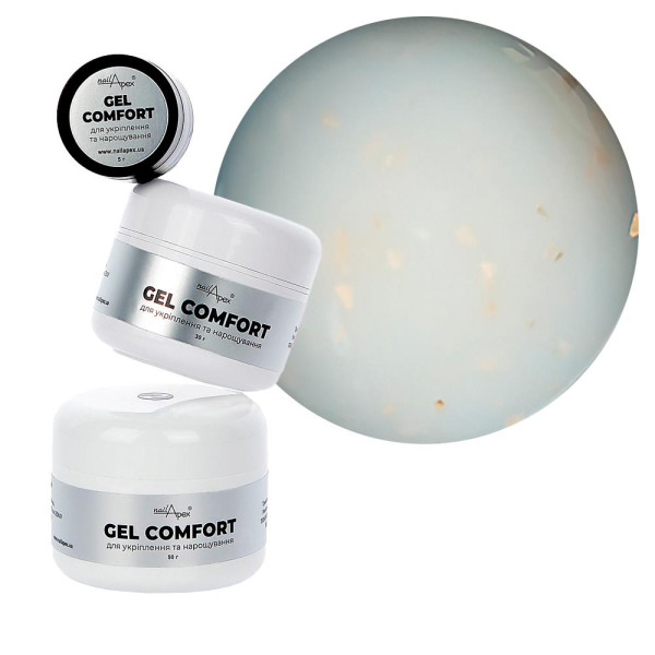Nailapex Comfort Gel №09 - гель моделирующий без опила, молочный с поталью, 30 г