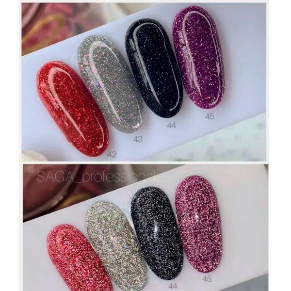 Гель-лак світловідбивний SAGA Professional Fiery Gel №45, фіолетовий, 10 мл