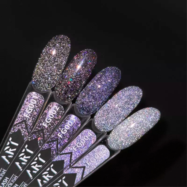 Гель-лак світловідбивний ART Flash Gel Polish №FG004, сріблясто-сірий, 6 мл