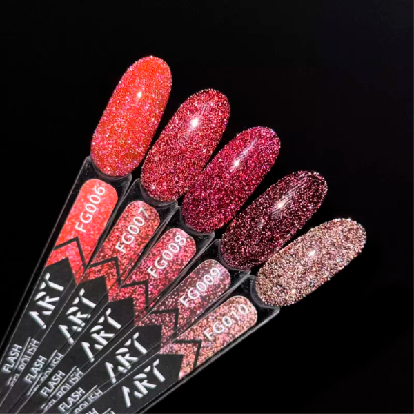 Гель-лак светоотражающий ART Flash Gel Polish №FG009, тёмный винный, 6 мл