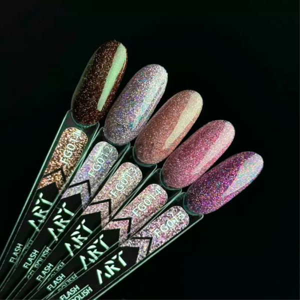 Гель-лак світловідбивний ART Flash Gel Polish №FG014, світло-рожевий, 6 мл