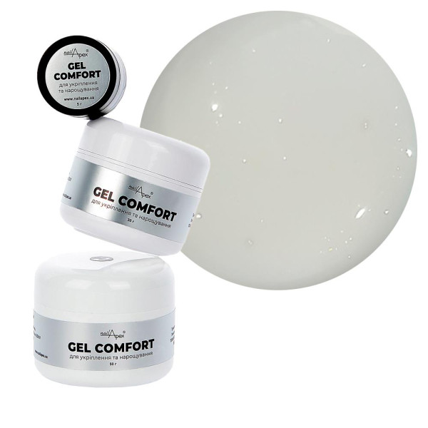Nailapex Comfort Gel №12 - гель моделюючий без обпилу, молочний із шимером, 30 г