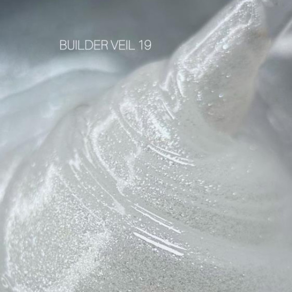 SAGA Professional Builder Gel Veil № 19 - гель для наращивания, молочно-белый с шиммером, 15 мл