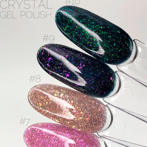 Гель-лак светоотражающий Crooz Crystal Gel Polish №08, золотисто-желтый, 8 мл