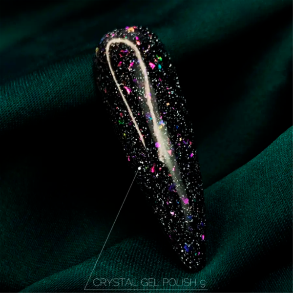Гель-лак светоотражающий Crooz Crystal Gel Polish №09, фиолетово-зеленый, 8 мл