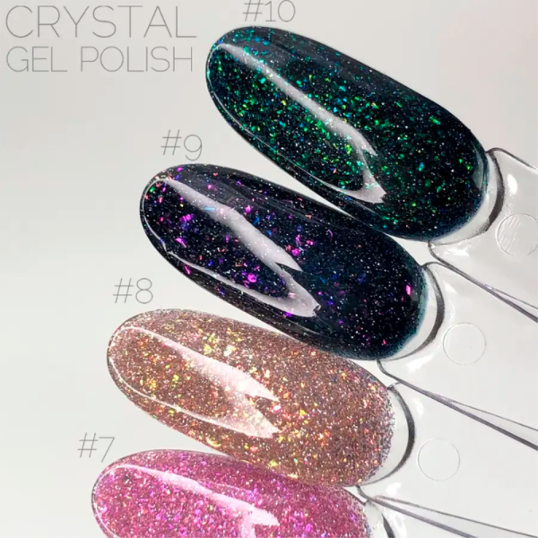 Гель-лак светоотражающий Crooz Crystal Gel Polish №10, зеленый, 8 мл