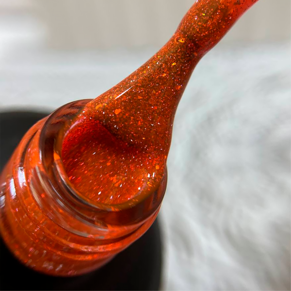 Crooz Crystal Liquid Polygel №03 - рідкий полігель зі світловідбивними блискітками, жовтогарячий, 15