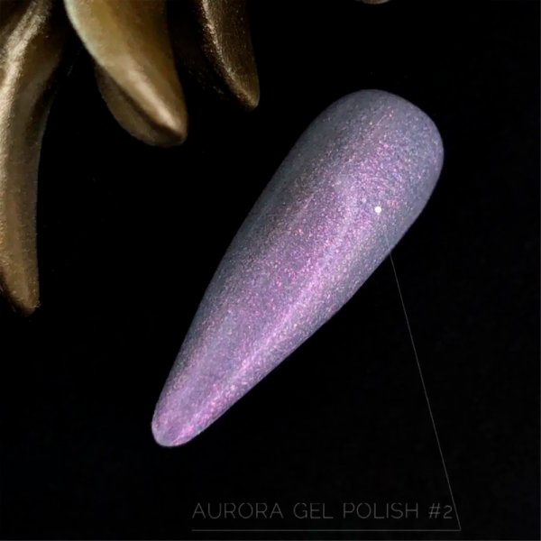 Гель-лак з ефектом втирки Crooz Aurora №02, рожевий, 8 мл