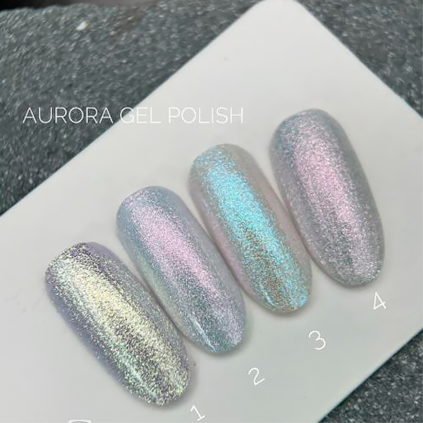 Гель-лак с эффектом втирки Crooz Aurora №01, золотисто-зеленый, 8 мл