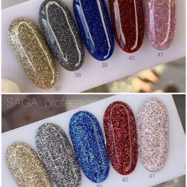 Гель-лак світловідбивний SAGA Professional Fiery Gel №43, сірий, 10 мл