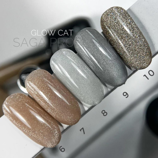 Гель-лак кошачий глаз SAGA Professional Glow Cat №10, золото, 10 мл