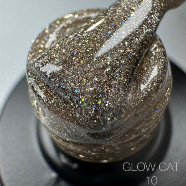 Гель-лак кошачий глаз SAGA Professional Glow Cat №10, золото, 10 мл