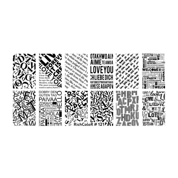 Пластина для стемпинга RichColor - 121, надписи
