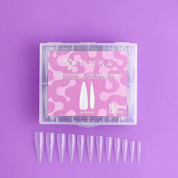 Верхние формы для наращивания ногтей DNKa Top Nail Forms Almond - миндаль, 120 шт.