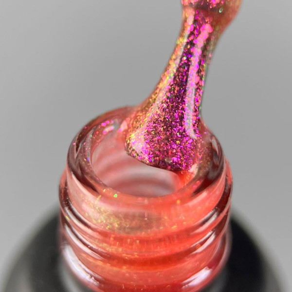 Гель-лак с эффектом втирки ART Rainbow Splash №RS003, фуксия, 6 мл