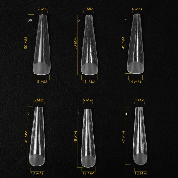 Komilfo AcryGel Top Nail Forms, Long Gothic - верхні форми, (довгий готичний мигдаль), 130 шт.