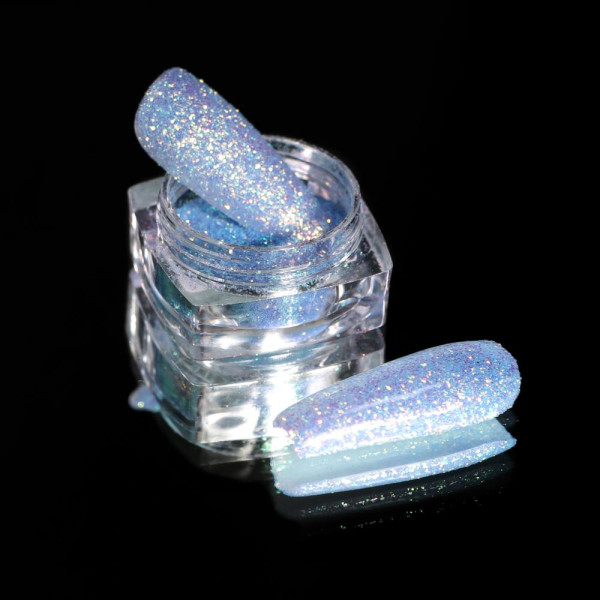 Komilfo Super Rainbow Series №606 - блискітки 0,2 мм, блакитний із салатово-золотим відливом, 2.5 г