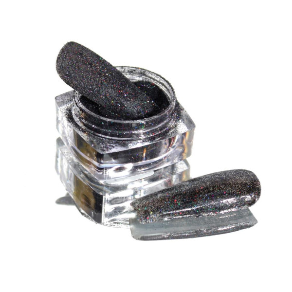 Komilfo №014 - блискітки для нігтів, розмір 0.1 мм, (графіт голограма), 2.5 г