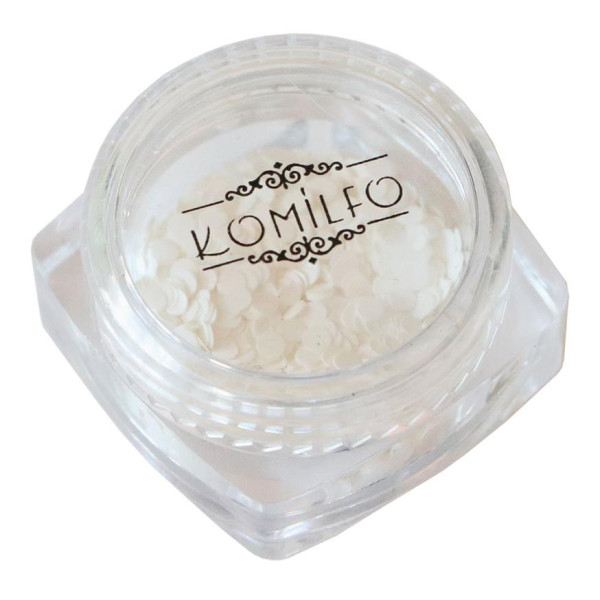 Komilfo №035 - диско дизайн для ногтей, размер 2 мм, (белые), 1 г