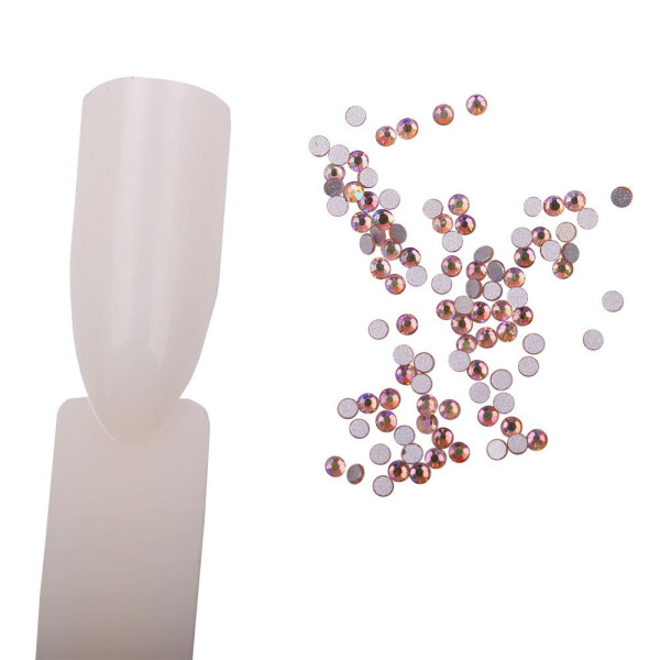 Стразы для ногтей Komilfo Light Peach AB (размер 3), 100 шт