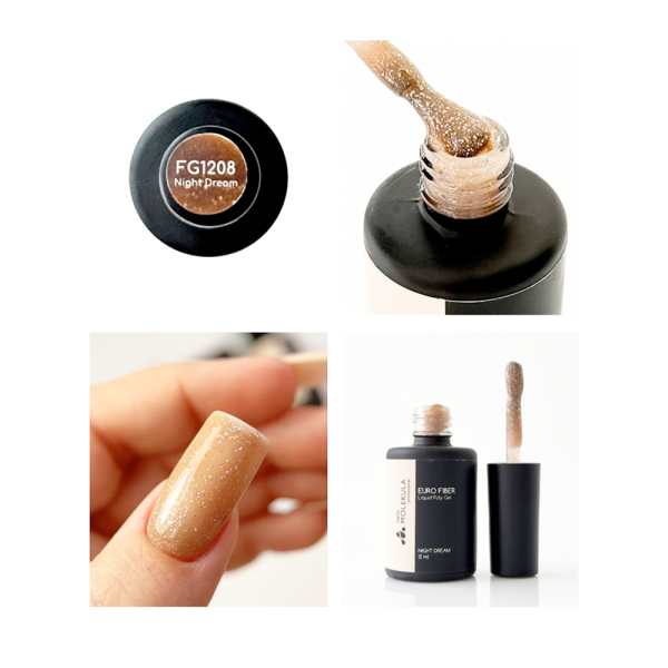 Molekula Euro Fiber Gel FG1208 Night Dream - жидкий полигель, мечта дня, 12 мл