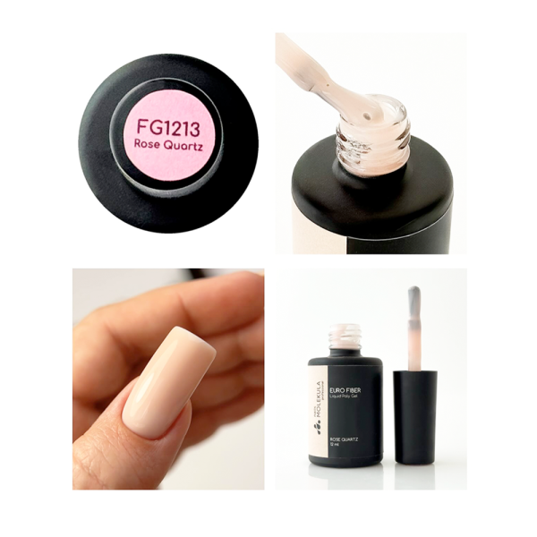 Molekula Euro Fiber Gel FG1213 Rose Quartz - рідкий полігель, рожевий кварц, 12 мл