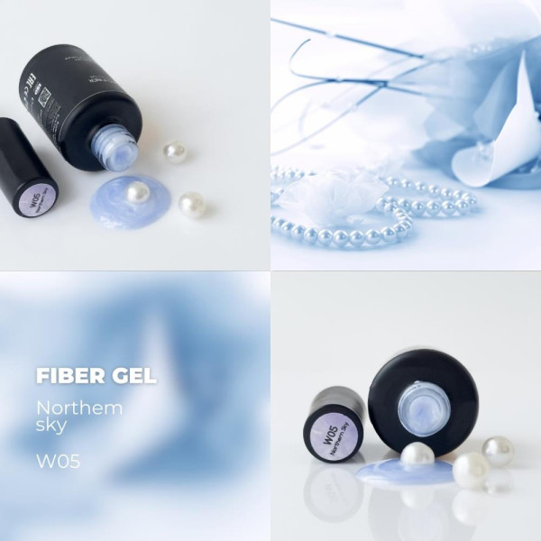 Molekula Euro Fiber Gel № W05 Northern Sky - жидкий полигель, северное небо, 12 мл