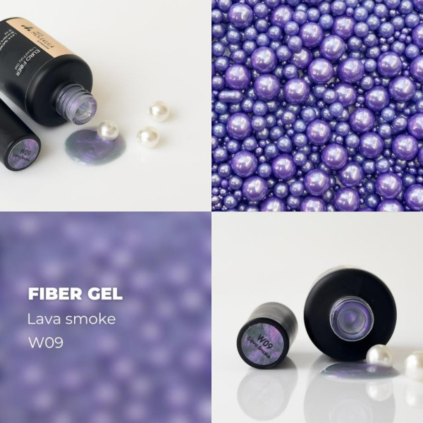 Molekula Euro Fiber Gel № W09 Lava Smoke - рідкий полігель, лавовий дим, 12 мл