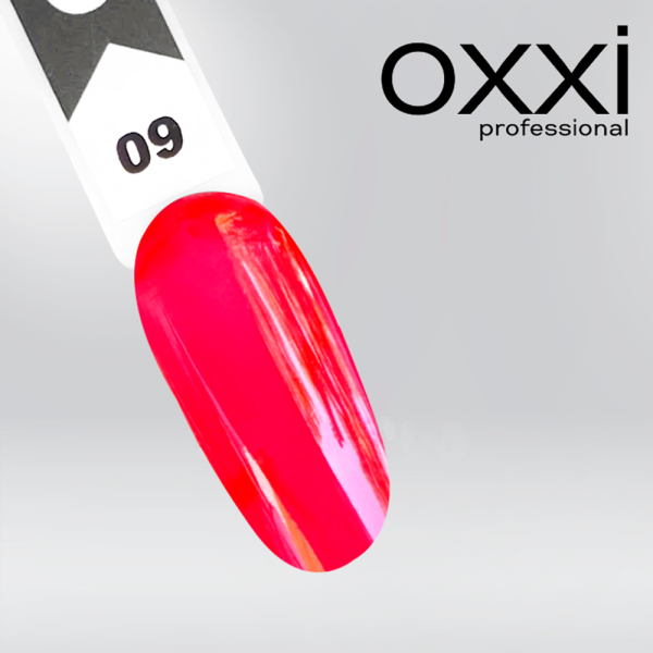 Гель-лак вітражний Oxxi Professional Crystal Glass №09, червоно-кораловий, 10 мл