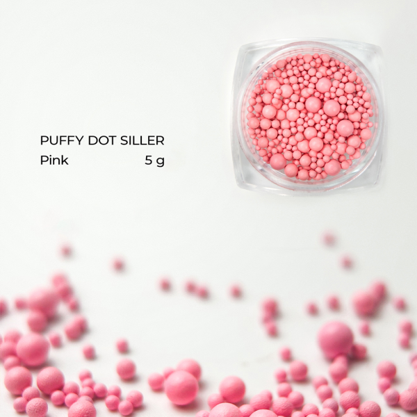 Бульйонки для декору Puffy Dot Siller PINK, 5 г