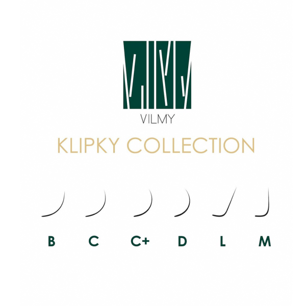Ресницы черные VILMY KLIPKY, 20 линий Mix C+ 0,07 (8-12)
