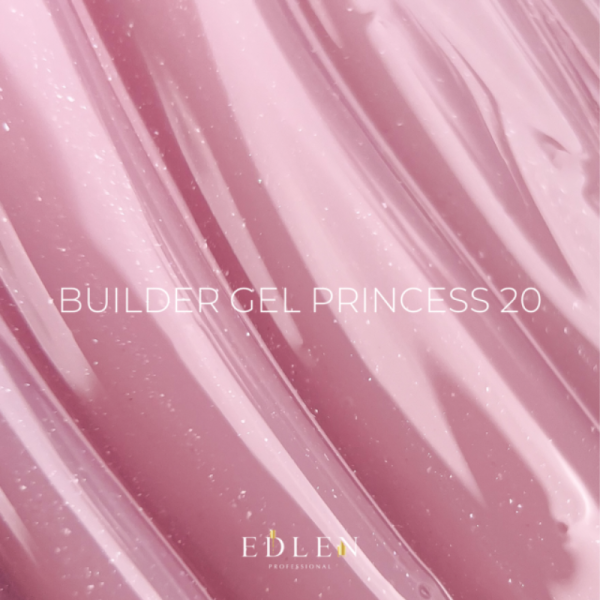 Гель для наращивания Edlen Builder Gel Princess №20, нежно-розовый с микроблеском, 15 мл