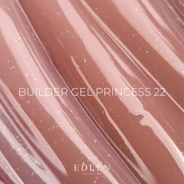 Гель для наращивания Edlen Builder Gel Princess №22, персиковый с микроблеском, 15 мл