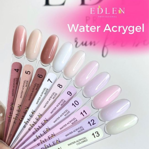 Edlen Water Acrygel Nude №04 - жидкий акрил-гель, бежево-розовый, 9 мл